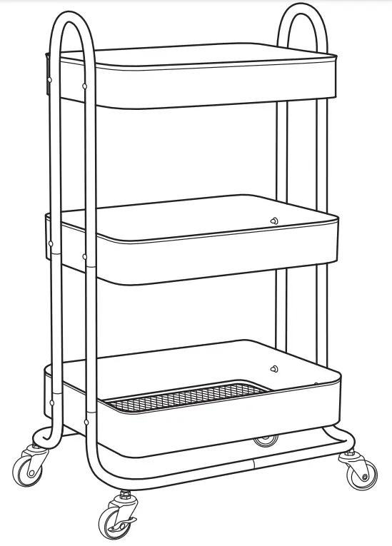 mazon basics B07V126F2D 3 Tier Rolling Utility or Kitchen Cart