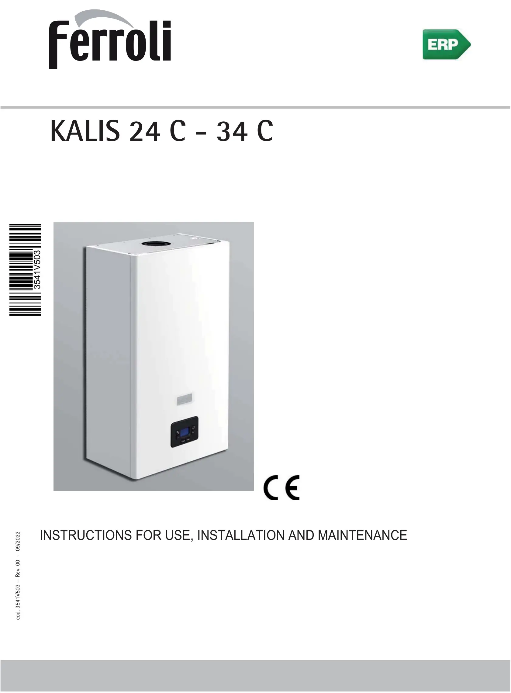 Ferroli KALIS 24 C - 34 C Caldera Bluehelix Hitech RRT Installation Guide