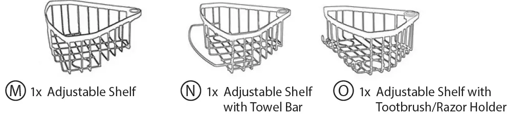 SortWise SW-IRN-015-2 Adjustable Bathroom Tension Corner Pole Caddy 03