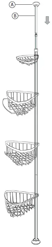SortWise SW-IRN-015-2 Adjustable Bathroom Tension Corner Pole Caddy 09