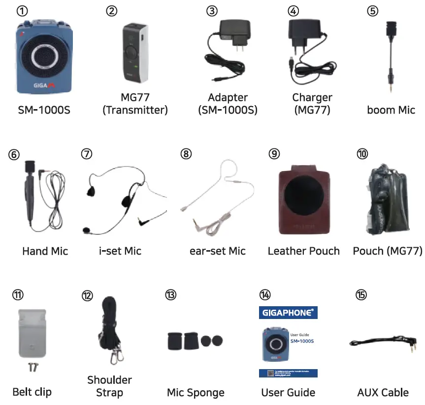 GIGA M SM-1000S Wireless Gigaphone in the box