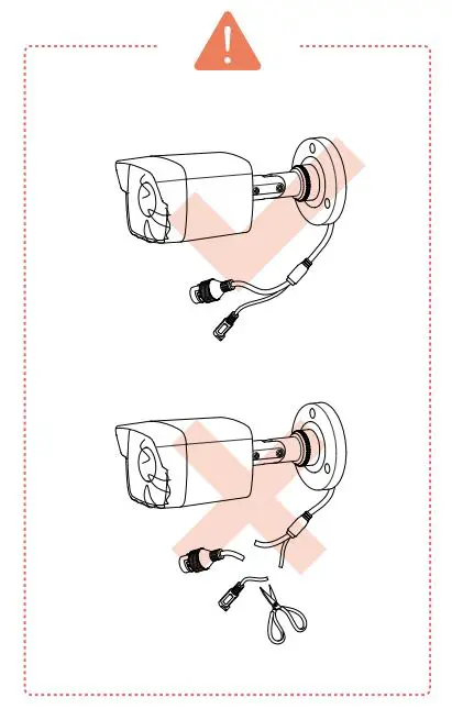 HIKVISION UD11629B-B Bullet Network Camera User Guide - Warning Don't do this