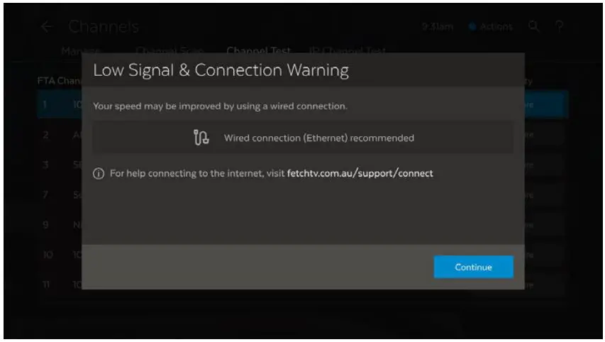 Fetch Box - Low Signal & Connection Warning