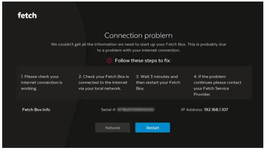 Fetch Box - No internet connection (Fetch Box locked)