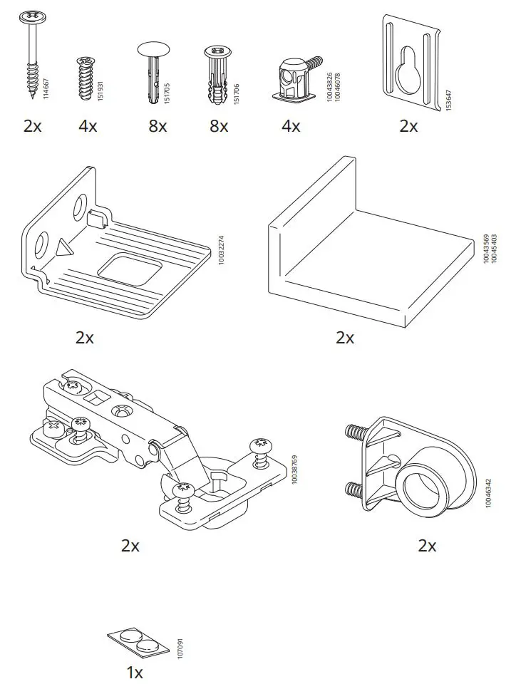 IKEA 90440429 ENHET Wall Cabinet with 1 Shelf Instruction Manual - Accessory