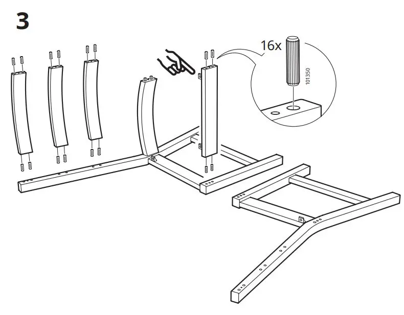 IKEA 003.691.11 NORDVIKEN Chair Instruction Manual - Installation 3