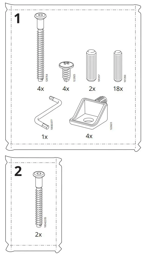 IKEA 003.691.11 NORDVIKEN Chair Instruction Manual - Screw Size