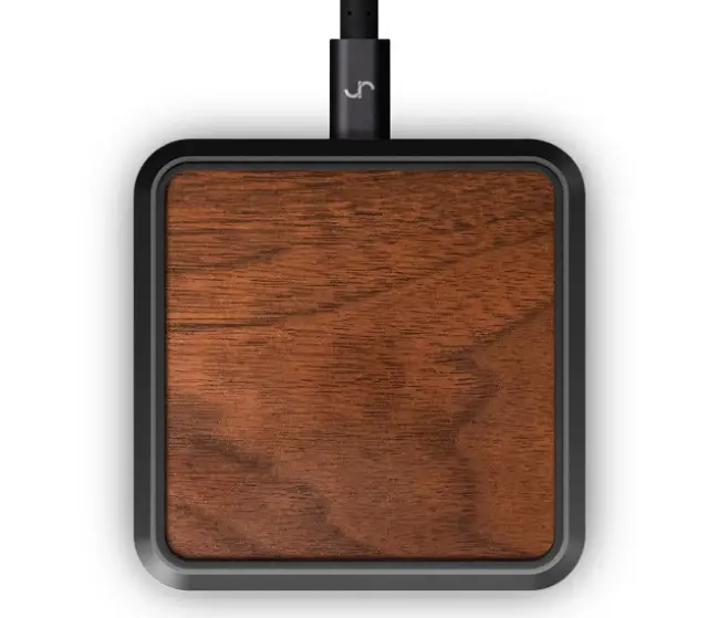 Joy resolve Walnut and Dark Gray Invisi Grip Wireless Charger