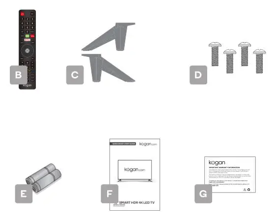 kogan 43” SMART HDR 4K LED TV - COMPONENTS 2