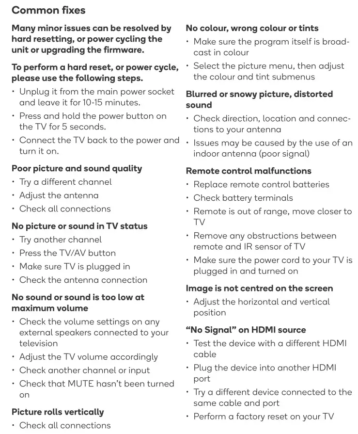 kogan 43” SMART HDR 4K LED TV - TROUBLESHOOTING