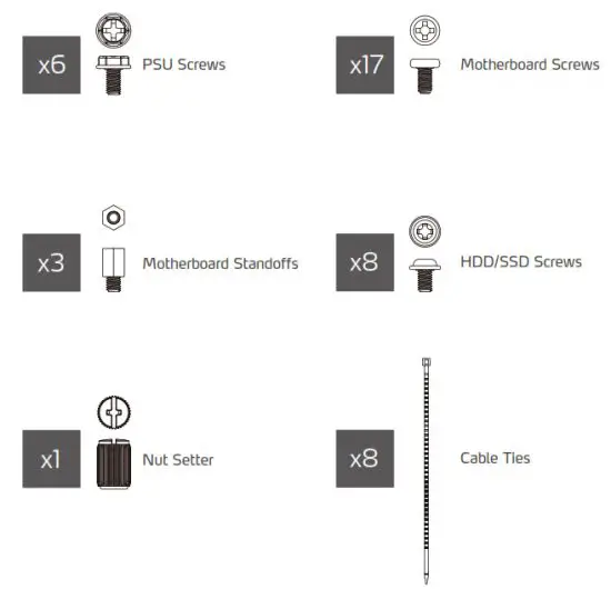 XPG STARKER AIR Compact Mid-Tower Chassis - CONTENTS