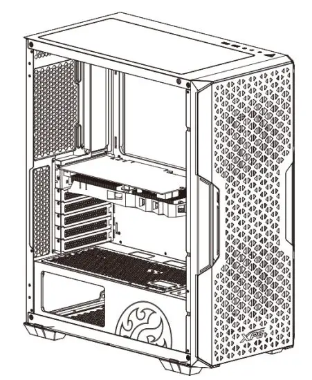 XPG STARKER AIR Compact Mid-Tower Chassis - Horizontal Installation