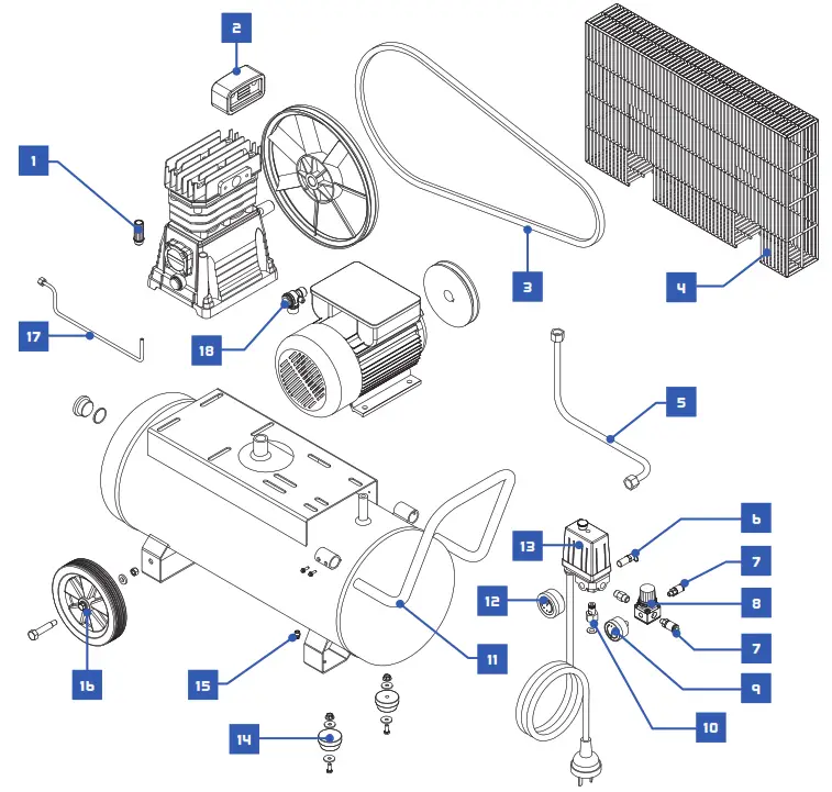 BLACKRIDGE Compressor Belt-Drive - PARTS DIAGRAM