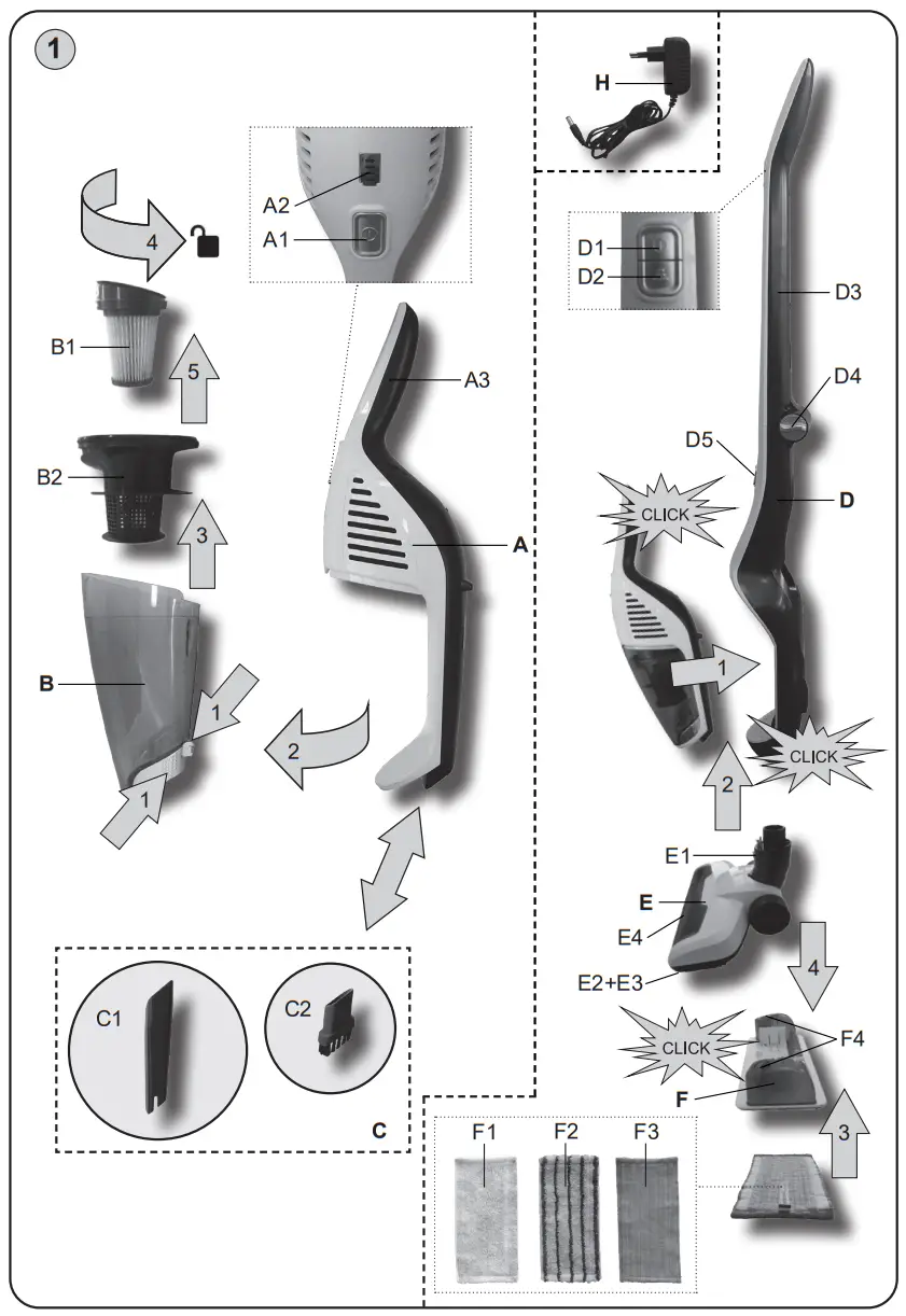 eta 5003049 Moneto Stick Vacuum Cleaner - fig