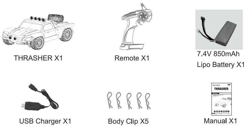 RC PRO THRASHER 1 18 Scale 4WD Short Course Truck 2.4g Radio System - 3
