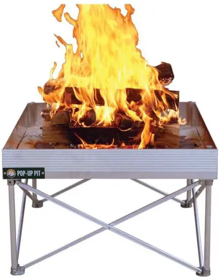FIRESIDE OUTDOOR Pop-Up Fire Pit Portable and Lightweight