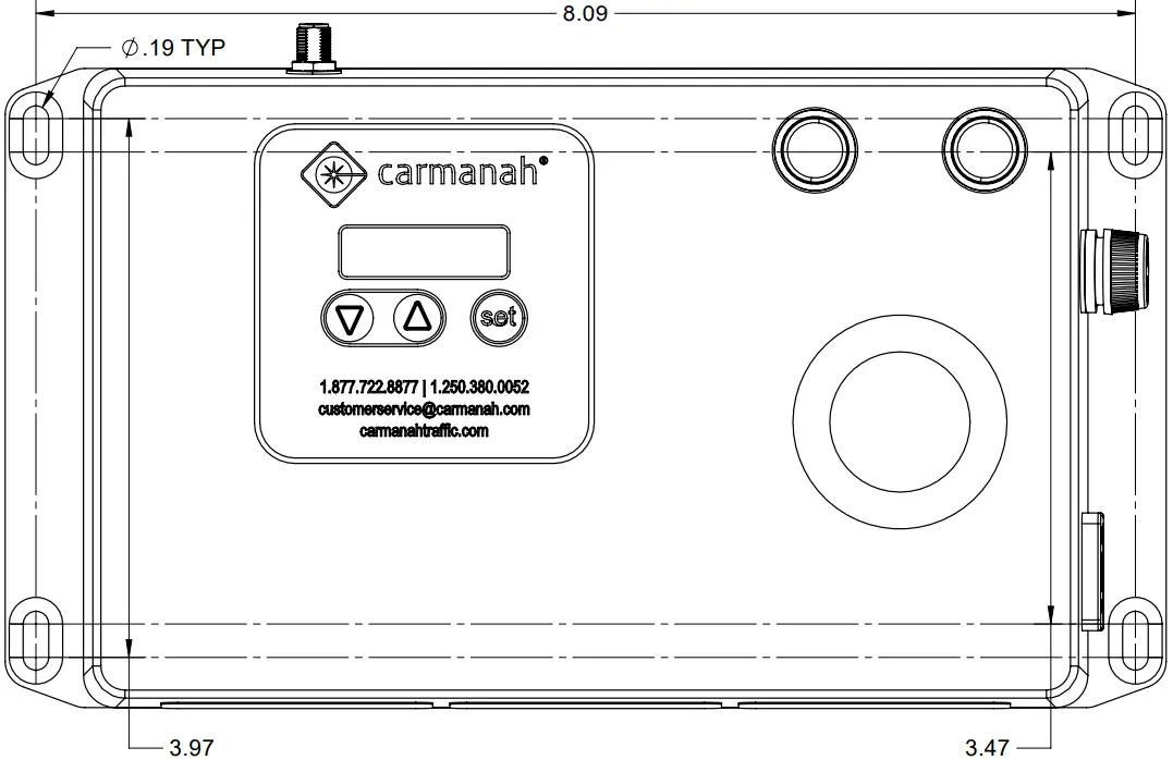 carmanah R838 Wireless Remote Beacon Controller - Drill Template