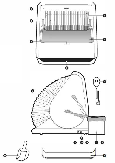 popur X5 Self-Cleaning Litter Box - parts