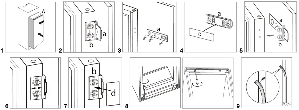VSE 7804.1 Household Built In Full Room Refrigerator Mounting material