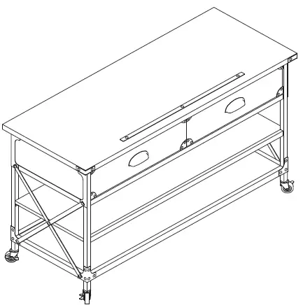 Rustic 810534677 2 Drawer TV Stand-48