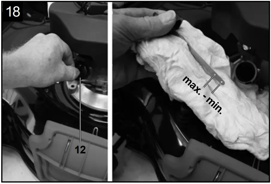 Emptying the grass basket illustration