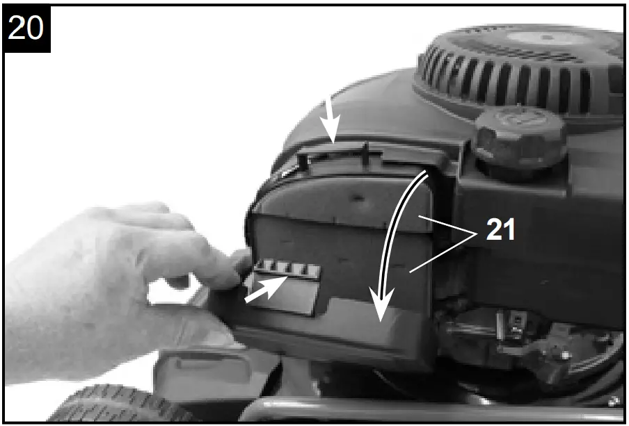 Maintenance of the air filter (Fig. 20)