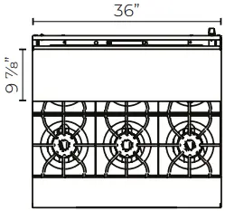 KUTANO 36 Inch WIDE Gas Restaurant Range A