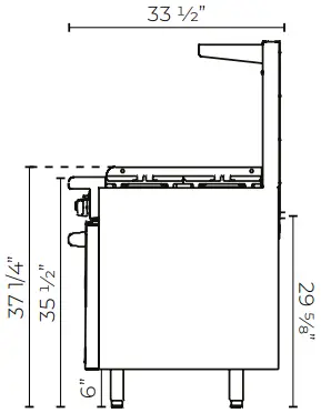 KUTANO 36 Inch WIDE Gas Restaurant Range C