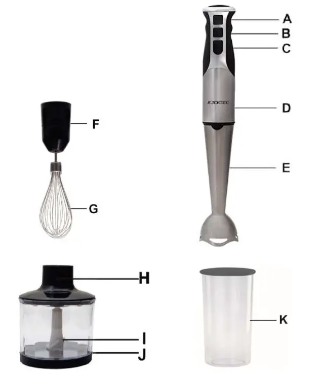JOCEL JV004833 Hand Blender - DESCRIPTION