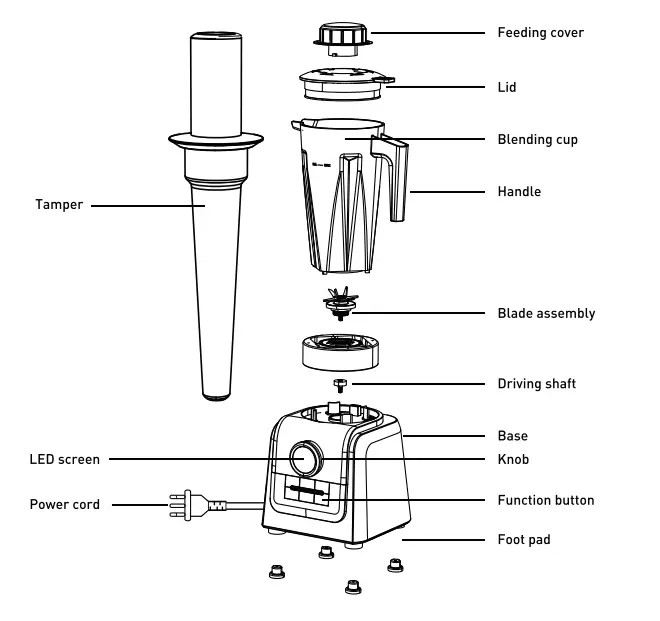 JOYOUNG Blender with LED Screen 5 Programs-4