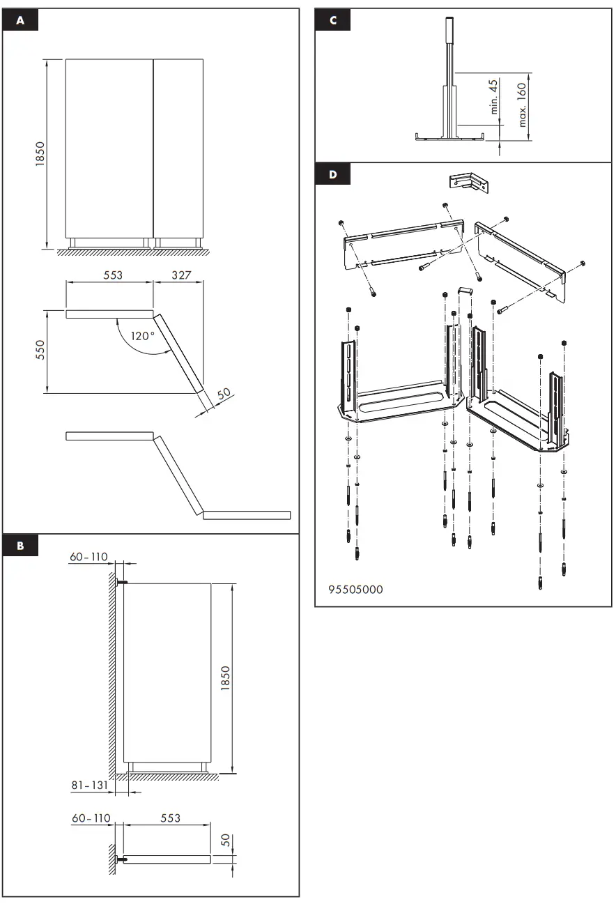 Hansgrohe Axor Wall and Ceiling Mount -fig1