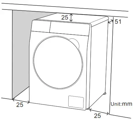 SHARP ES-FW105SG Washing Machine - Installation location