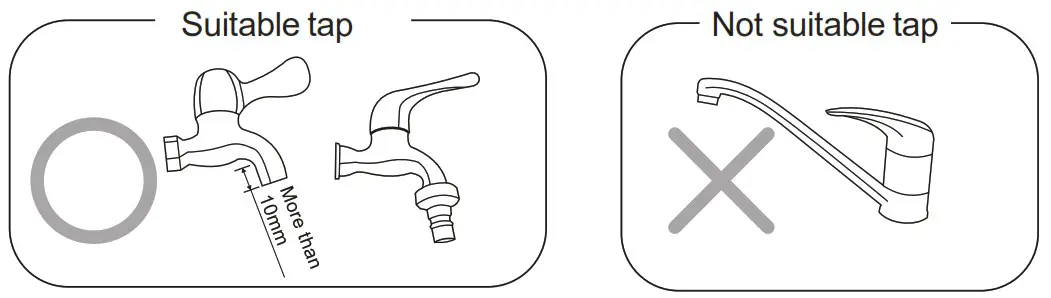 SHARP ES-FW105SG Washing Machine -Tap selection