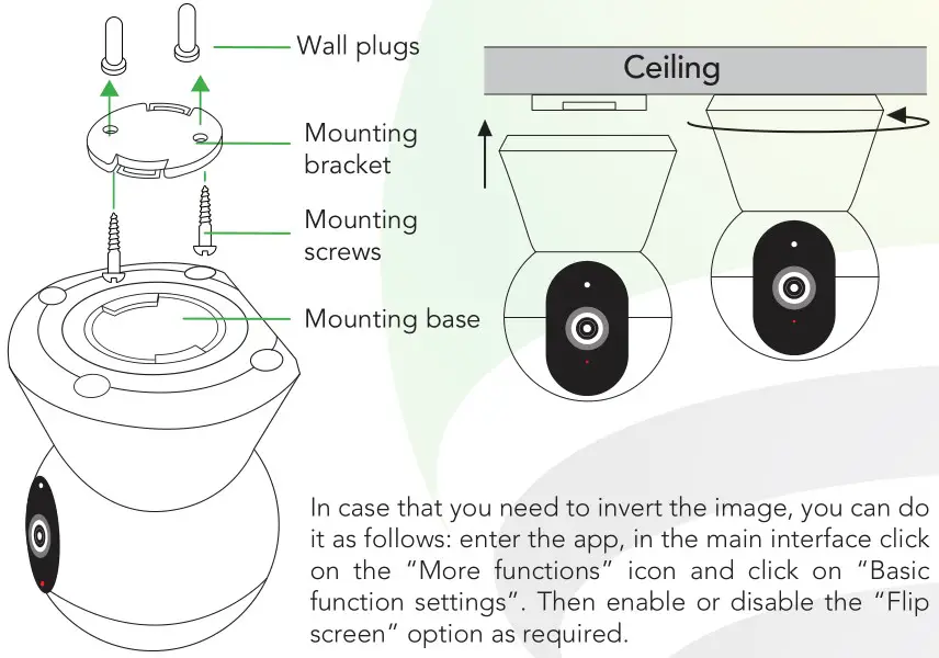 LLOYD S LC-1316 Wireless Camera - Diagram for wall mounting