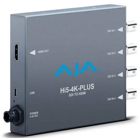 AJA Hi5-4K Plus Pristine 3G-SDI to HDMI 2.0 Conversion