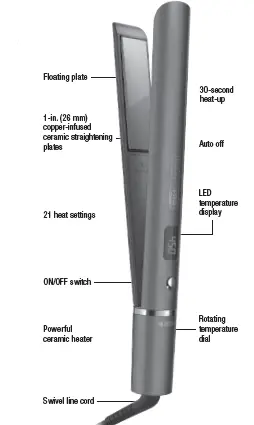 CONAIR-CS2000-1-in-Digital-Copper-Flat-Iron-Instruction-FIG-1