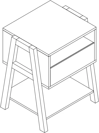 TAOHFE HY01621Y 1-Drawer White Nightstand With Storage