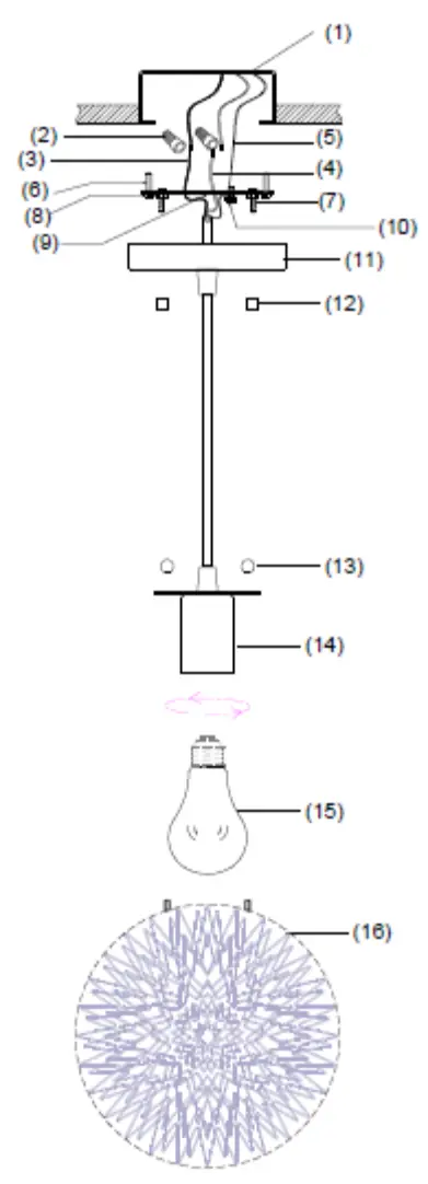 ASSEMBLY AND INSTALLATION FOR PENDENT