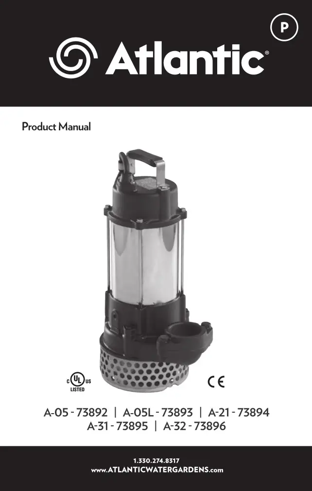 Alantic A-05L -73893 A-Series pump Instruction Manual