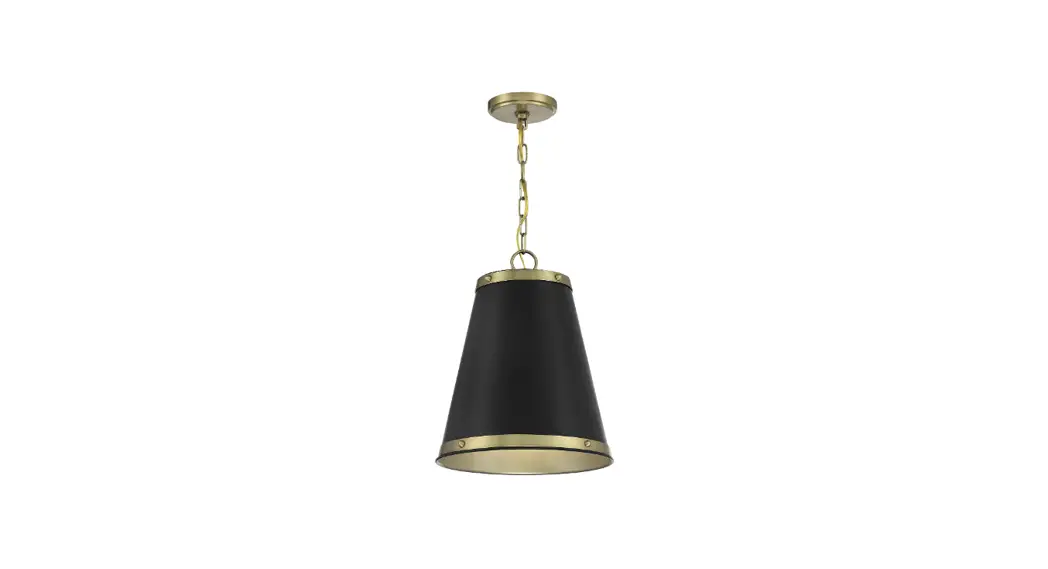 Meridian M7014mbknb Matte Black And Natural Brass Pendant Light Instruction Manual