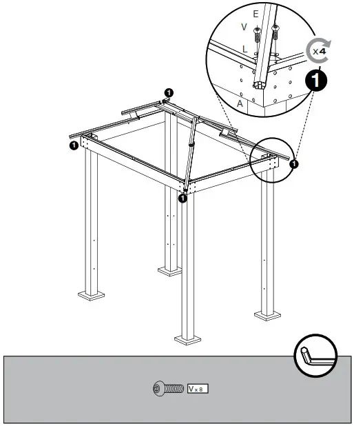 Tommy Bahama 500 9168501 Taupe Metal Rectangle Grill Gazebo with Steel Roof - overview 10