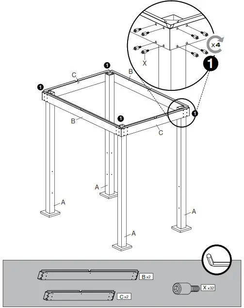 Tommy Bahama 500 9168501 Taupe Metal Rectangle Grill Gazebo with Steel Roof - overview 8