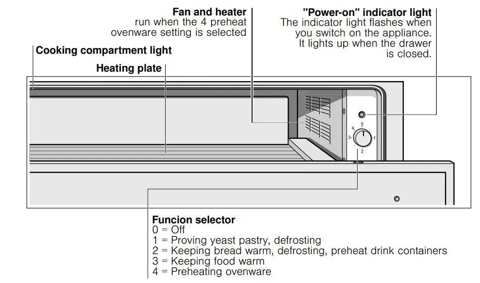 GAGGENAU WS482 Warming Drawer Instruction Manual - You can use the warming drawer to preheat ovenware or to keep food warm