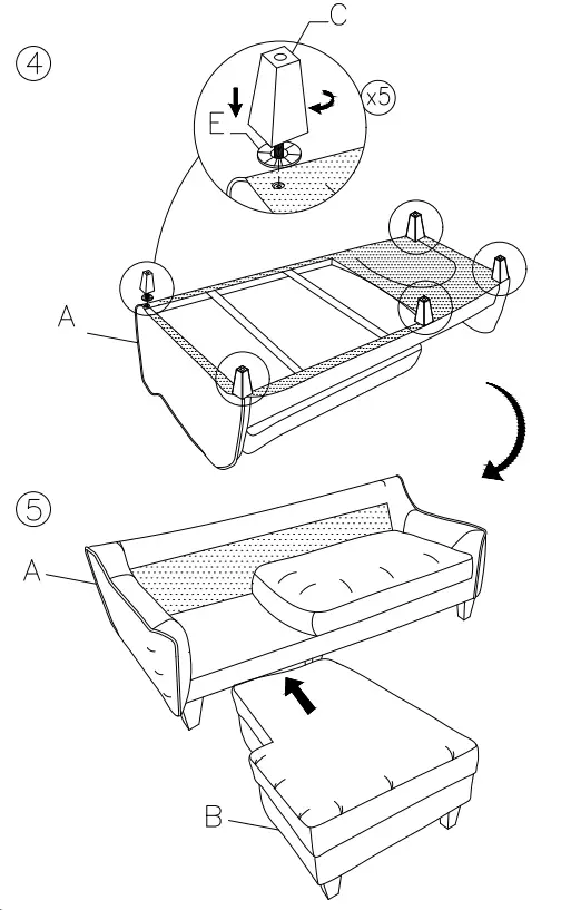 ASHLEY 1150271 Jarreau Sofa Chaise Sleeper - Fig 2