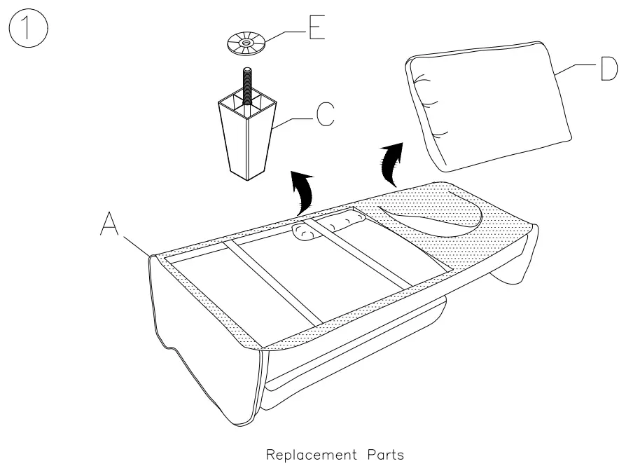 ASHLEY 1150271 Jarreau Sofa Chaise Sleeper - Fig
