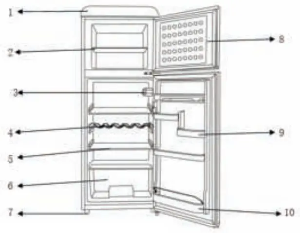 MaxxHome Retro Fridge and Freezer Combination 210 Liter - fig 1