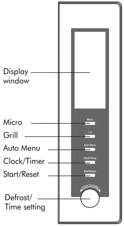 lin rie LJMO30GXBI Built In Microwave in Stainless Steel - Control panel