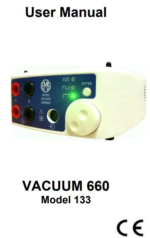 EMS Physio 133 Vacuum Unit User Manual