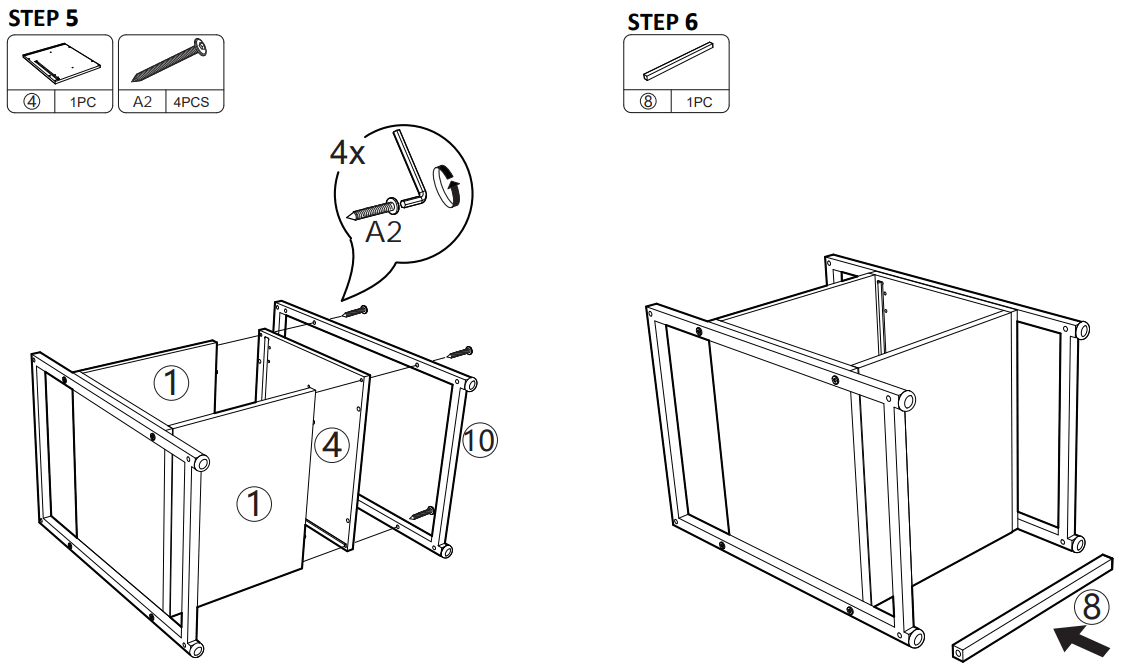 JAXPETY HG61T1260 Tempered Glass Nightstand with Cabinet - STEP 4