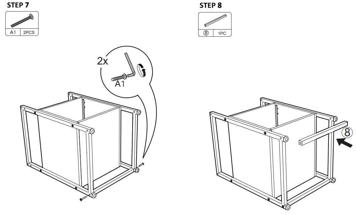 JAXPETY HG61T1260 Tempered Glass Nightstand with Cabinet - STEP 5